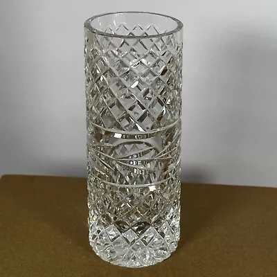 Buy Heavy Crystal Cut Glass Vase  19cm Tall • 14.99£