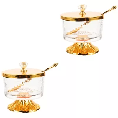 Buy Glass Salt And Sugar Canisters With Spoon And Lid - 2 Pack-DH • 23.19£