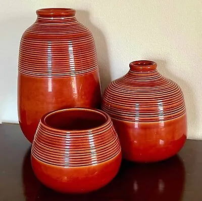 Buy Ribbed Pottery Vases, Made In Italy By Bitossi & Distributed By Raymor, Set Of 3 • 178.55£