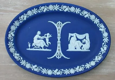 Buy Antique Dark Blue English Wedgwood Jasperware Dressing Table Tray  9.2  Across • 26£