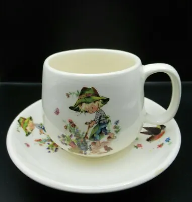 Buy Vintage Prinknash Pottery England Decorated Childs Cute Teacup & Saucer Set RARE • 15.99£