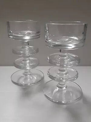Buy Pair Of Wedgwood Vintage Glass Candle Holders - 1970's • 70£