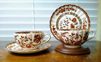 Buy Two Copeland Spode India Tree Footed Teacups (New Mark) & Saucer (Old Mark) Sets • 28.39£