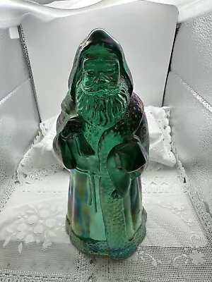 Buy RARE Fenton Glass 8  Iridized Spruce Green Santa Perfect Condition Carnival • 66.30£