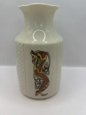 Buy Donegal Knotwork Celtic Hound Parian China Ireland Vase 5” • 15.17£