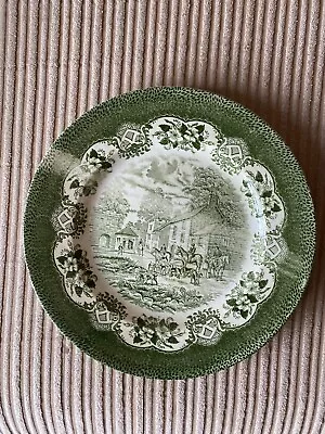 Buy Vintage English Ironstone Tableware Old Inns Series Green White 29Cm Oval Plate • 7.99£