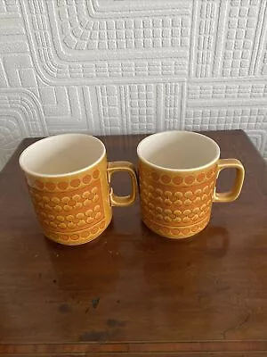 Buy Pair Of Vintage Hornsea Saffron Mugs • 29.99£