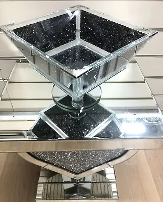 Buy Crushed Diamond Fruit Bowl Crystal Black Large Kitchen Tableware Bling 🖤💎 • 49.99£