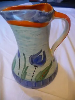 Buy Vintage Myott Son And Co. Art Deco Water Jug Hand Painted Flower Design 8380 • 35£