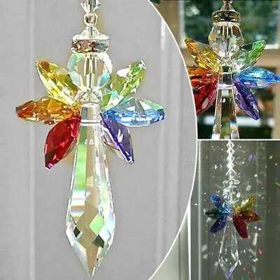 Buy Rainbow Angel Crystal Beads Suncatcher Pendants Window Hanging Decor Ornament • 2.12£