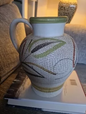 Buy Vintage Langley Pottery Stoneware Textured Vase Jug 8.5  Tall • 7.50£