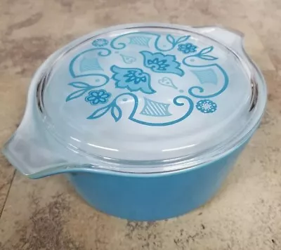 Buy Vintage PYREX #474-B Blue Horizon Bowl With Lid (1 1/2 Qt)  • 48.17£