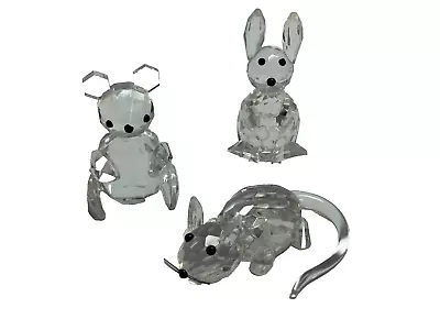 Buy Animal Crystal Glass Collectable Ornaments Mouse, Bear + Rabbit | T6 G286 • 5.95£