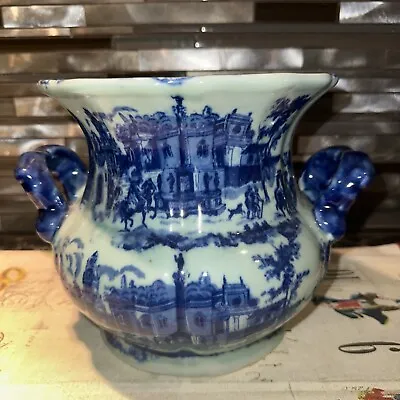 Buy Victoria Ware Ironstone England Flow Blue Jardiniere Planter Flower Vase Large • 317.53£