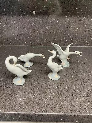Buy Lladro Small Geese Figurines X 4 Vintage (uk Only ) • 28£