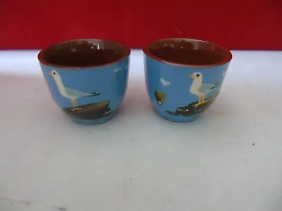 Buy Babacombe Torquay Devon Motto Ware Egg Cups With Seagull,Freshwater Isle Of Wig • 14£