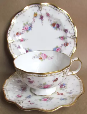 Buy Royal Crown Derby Royal Antoinette Tea Trio - Vintage (10471) • 152.10£