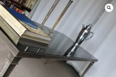 Buy French Art Deco Glass And Steel Cocktail / Coffee Table • 350£