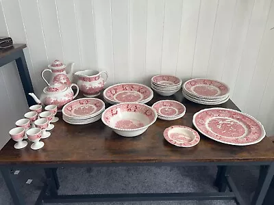 Buy Adams China Pink Collection. 40 Pieces. Bowls, Plates, Jugs, Teapot, Egg Cups.  • 80£