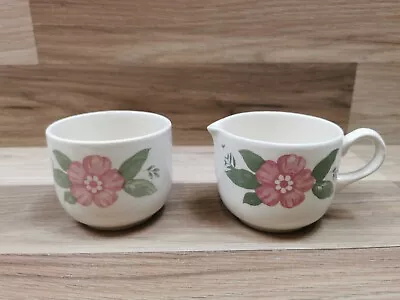 Buy Vintage English Ironstone Tableware Pink Floral Pattern Milk Jug & Sugar Bowl • 9.99£