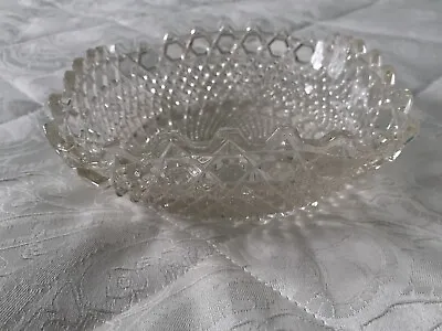 Buy Sowerby Clear Pressed Glass Square Hobnail Pattern Bowl Pattern Number 2266 • 12£
