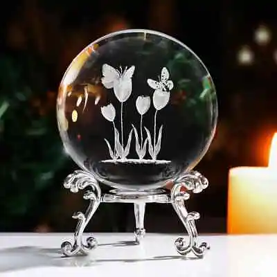 Buy Crystal Ball 3D Effect Glass Sphere 60mm & Stand - 9 Designs To Choose From!! • 13.99£