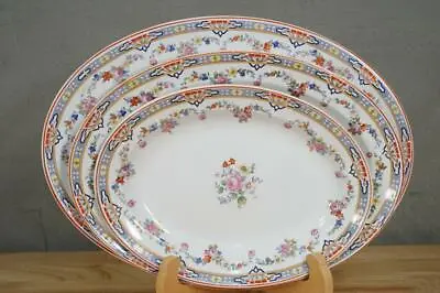 Buy Vintage Lot 3 Wm Grindley English China DRESDEN Pattern Oval Serving Platters • 64.78£