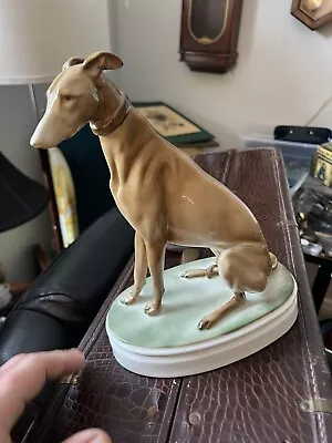 Buy Vintage Hallmarked Hand Painted ZSOLNAY Porcelain Dog Figurine • 260.49£