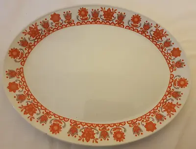 Buy Vintage Retro Johnson Bros Oval Plate, Tudor Orange Flowers • 5£