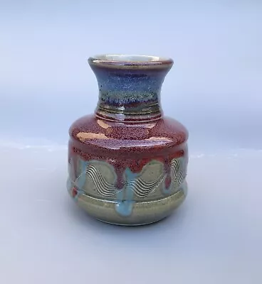 Buy Studio Pottery Jun Ware Style Drip Squat Vase Signed • 52.24£