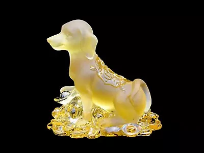 Buy Striking Art Glass Zodiac Themed Decorated Hound Sculpture Daum Lalique Style • 169.99£
