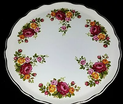 Buy James Kent Old Foley Red Pink Yellow Roses Melrose 10½ In Flat Round Plate C1950 • 12.99£