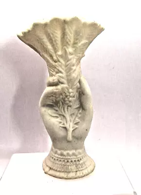 Buy Antique Victorian Figural Hand Holding Vase Parian Ware Bisque • 37.95£