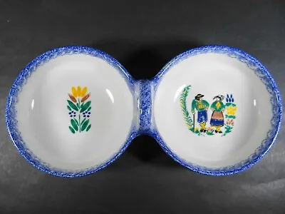 Buy Vintage Quimper Breton Twin Bowls Ceramiques De Cornouaille France 9 1/2  • 10.56£