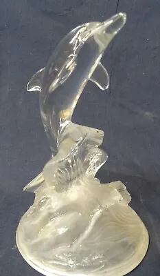 Buy Cristal D’Arques Lead Dolphin Figurine Ornament  17cm ~ Vintage Glass Sculpture  • 9.99£