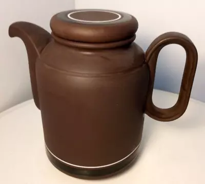 Buy Hornsea Pottery Teapot- 'Contrast' Vintage Brown Ceramic-Pretty GC +Free Saucers • 16.49£