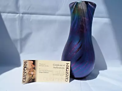 Buy John Ditchfield Unique Blue Vase 21cm/10cm (Signed Glasform With Certificate) • 199.99£