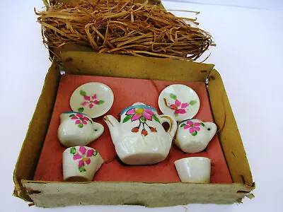 Buy Antique Tea Set Miniature Porcelain Toy Doll House Japan Smaller Scale Rare  F • 72£