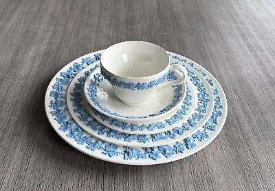 Buy Wedgwood Queensware Cream On Lavender 5piece Place Setting Shell Edge Plate Cup • 47.15£