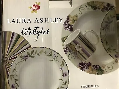 Buy Laura Ashley GRAPEFIELDS China - 20 Pc Dinner & Salad Plates Soup Bowls Mugs NEW • 94.86£