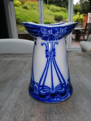 Buy Royal Doulton Aubrey Vase Flow Blue Ware C1903 6  Tall Rare Art Nouveau Style • 29.99£