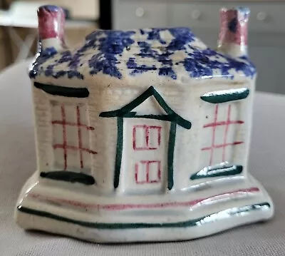 Buy Rare Antique Staffordshire Pearlware Pottery Money Bank House Cottage  • 50£