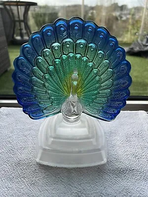 Buy Peacock Decorative Pretty Colours Glass Ornament Height 8” Weight Just Under 1kg • 10.99£