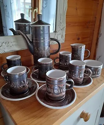 Buy The Monastery Rye Cinque Ports, Brown 15 Piece Pottery Coffee Set Vintage 1970's • 22£