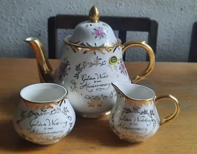Buy Arthur Wood Golden Wedding 50th Anniversary Tea Set • 23£