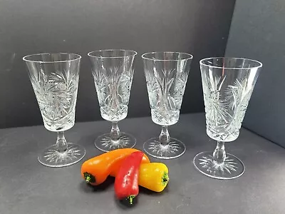 Buy 4x Lovely Vintage Cut Glass Crystal Wine Glasses • 20£