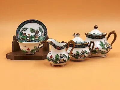 Buy Crown Staffordshire Chinese Willow/Ye Olde Willow Oriental Miniature Teaset. • 125£