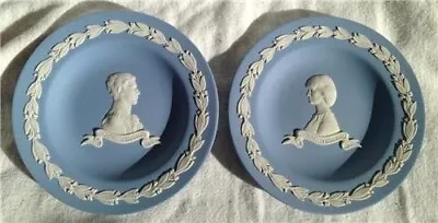Buy Wedgwood Blue Commemorative Ware Royal Wedding 1981 Charles & Diana Pair Plates • 14.95£