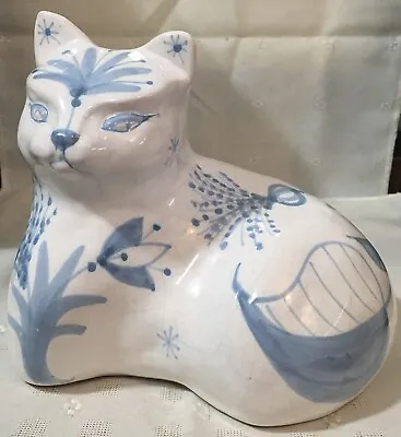 Buy Vintage Rye Pottery Large Hand Painted Cat By David Sharp 1970's • 39.99£