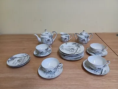 Buy Hayasi Kutani Hand Painted China Porcelain Tea Set 19 Pieces • 12£